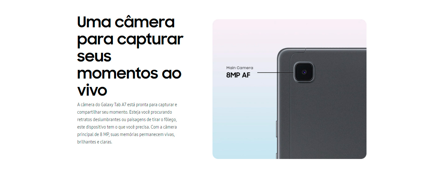 Tablet Samsung Galaxy A7 4G T505 64GB 3GB RAM Tela Grande 10.4 Câmera Traseira 8MP Frontal de 5MP Android 10 Grafite